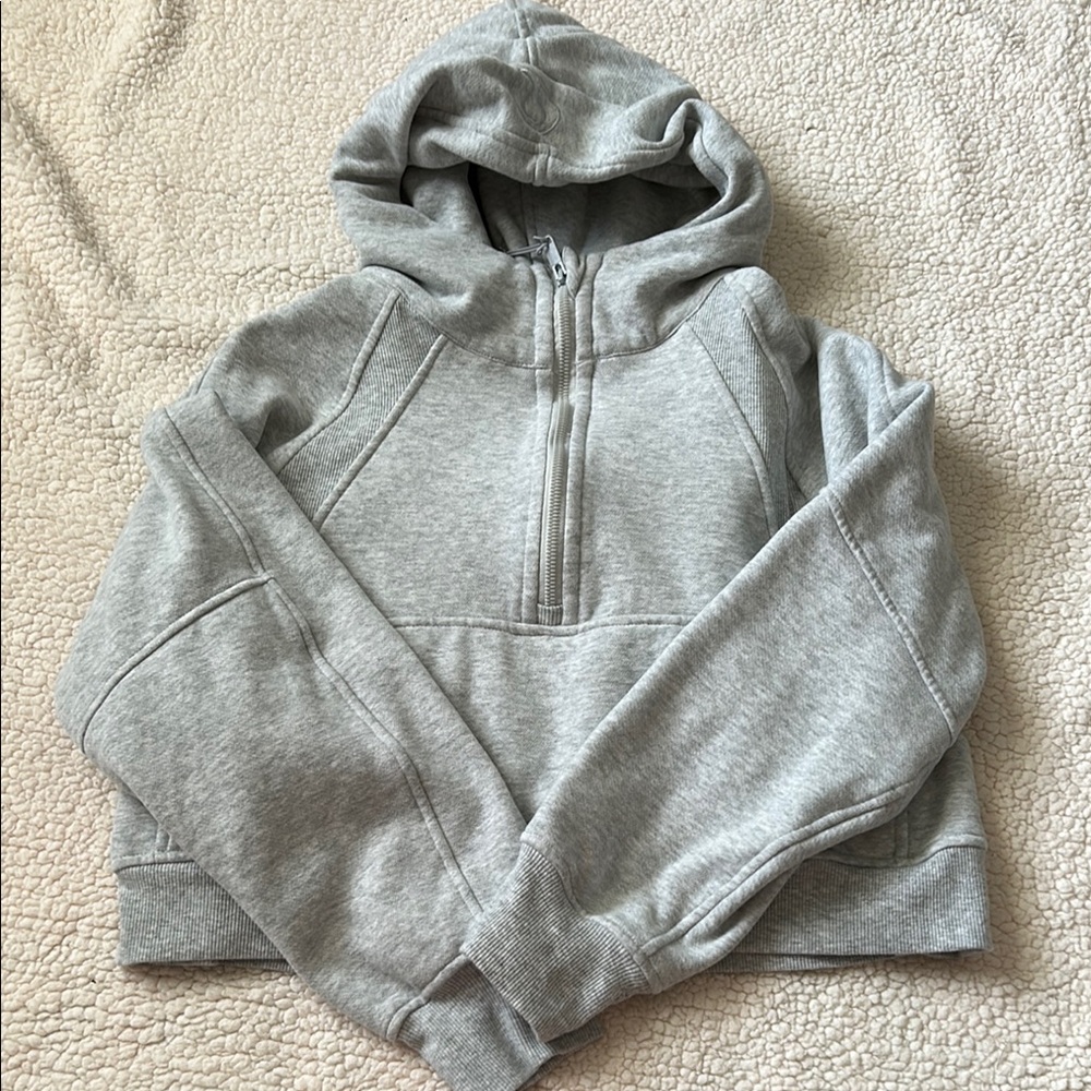 Lululemon Heather Gray Cropped Hoodie